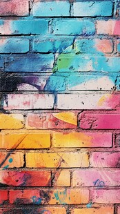 彩色砖墙高清