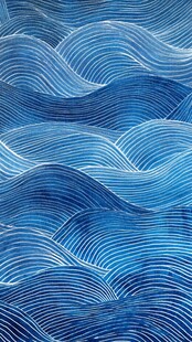 线绘海浪地毯图案