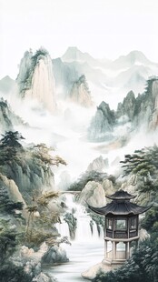 古亭山水装饰画