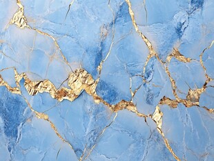 蓝底金线大理石