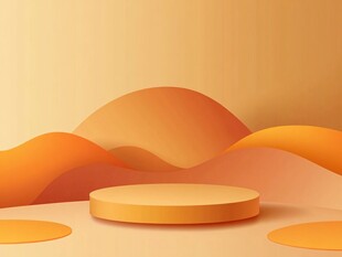 橙色立体感渐变背景图
