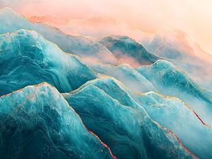 轻奢立体山水画