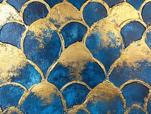 蓝色金色金属纹