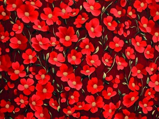 红色小花背景墙