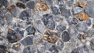 蓝色石头装饰墙