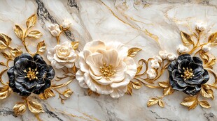 3d浮雕缤纷花卉