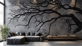 树形意境背景墙