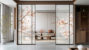 艺术玻璃推拉门