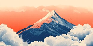 富士山插画