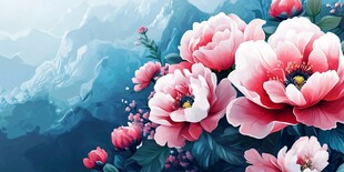 3d牡丹花卉
