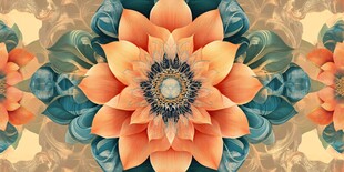 莲花面料印花色块