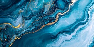 蓝色流体创意抽象画