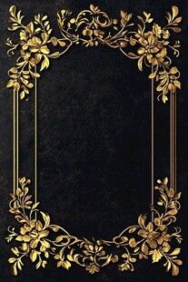 金色浮雕花纹边框