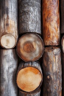 圆木桩装饰背景墙