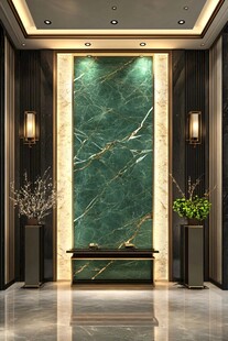 蓝色大理石迎宾区