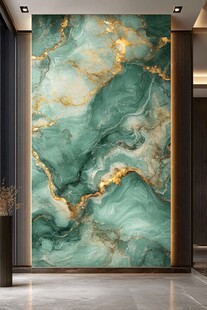 大理石纹路客厅流体画
