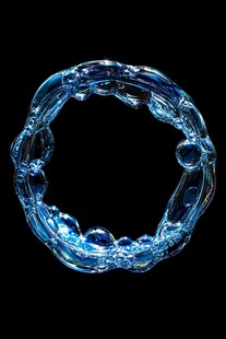 立体圆环蓝色水晶