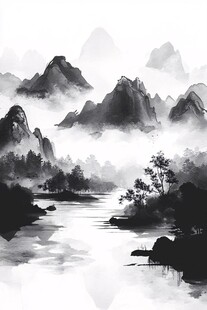 诗意古风水墨山水