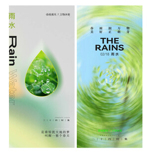 雨水节气单图海报