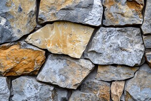 黄色石片装饰墙