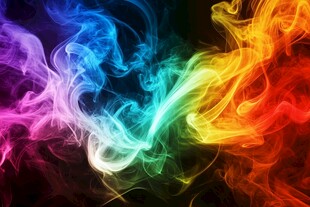 凌乱彩色烟雾线条