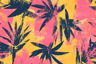 竹叶数码印花
