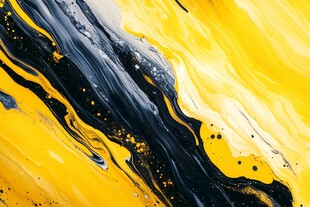 黄色流体艺术画
