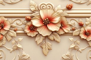 高清浮雕花卉