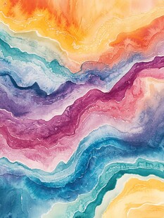 肌理彩色流体装饰画