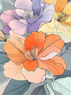 轻奢花卉装饰画