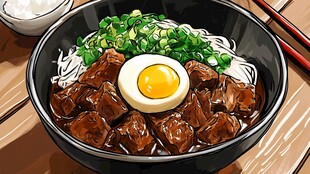 牛肉面插画