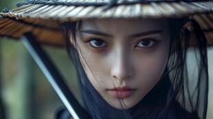 古风美女油纸伞