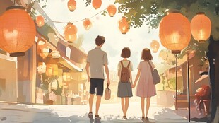 插画背影
