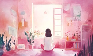 人物粉色治愈系唯美