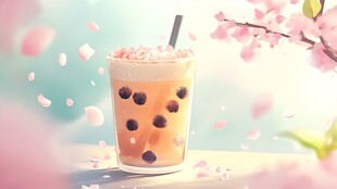 奶茶插画