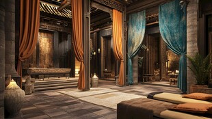 汉朝建筑室内场景