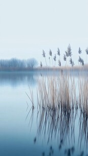 抽象芦苇山水