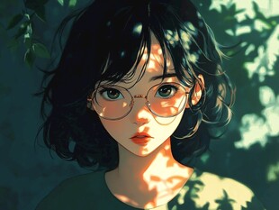 板绘少女插画