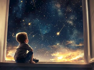 星辰大海男孩背影