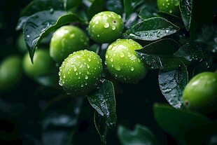 雨中青李