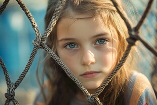 怡然自得的小女孩壁纸