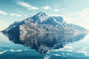 山峰风景湖水风景