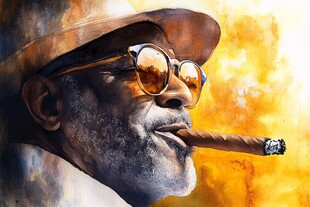 戴墨镜抽烟的人