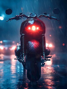 雨天摩托车