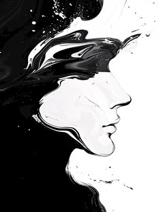 黑白流体画