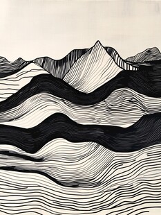 创意山水线条装饰画