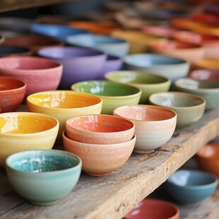 彩色陶钵
