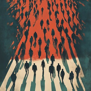 人群行走斑马线插图