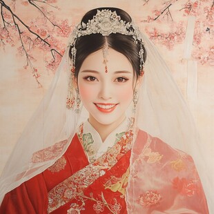 蜡像新娘凤冠霞帔