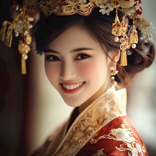 凤冠霞帔婚纱照结婚照